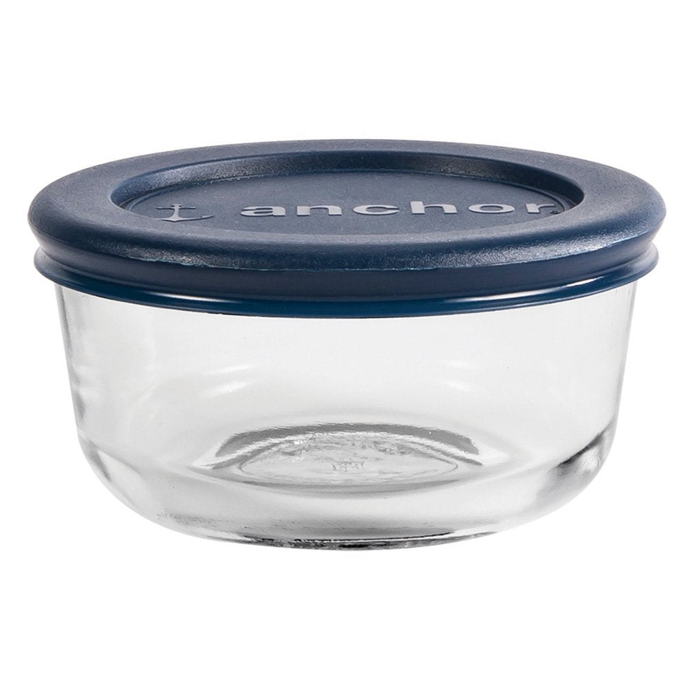 Glass Food Storage Containers with Lids, 1 Cup Round, Set of 4