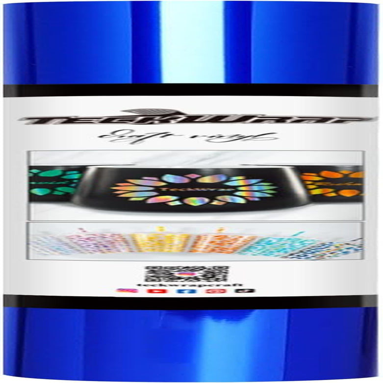 Blue Chrome Vinyl Wrap Blue Metallic Permanent Vinyl 1Ftx5Ft
