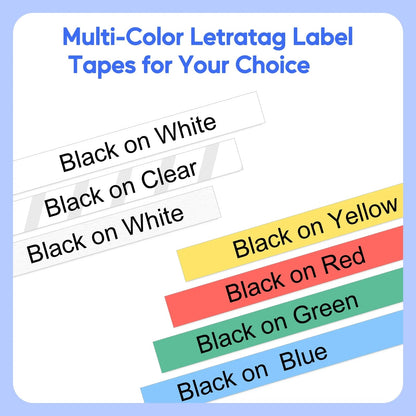 4PK 12Mm 4M Black on White Plastic Label Tape Compatible for Dymo 91331 91201 91221 59422 S0721660 Letratag Printer