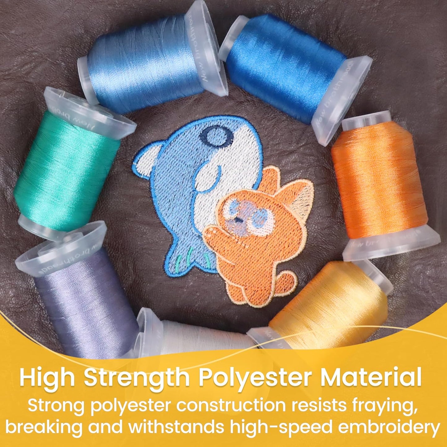 New Brothread Mega Kit 150 Colors Compatible with Brother & Janome Polyester Embroidery Machine Thread 40WT 500M/550YD Compatible with Brother Babylock Janome Singer Pfaff Husqvarna Bernina Machines | 150 Spools, 100% Polyester, 500M and 550Yd per Spool, Compatible with Brother, Babylock, Janome, Singer, Pfaff, Husqvarna