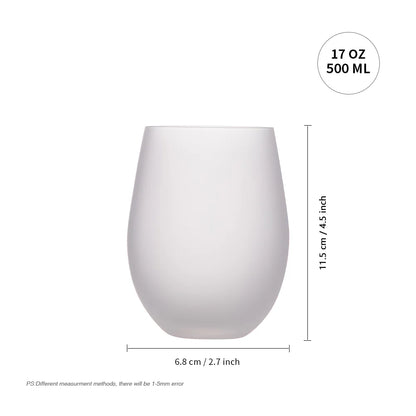 Wholesale 17 OZ Sublimation Glass Wine Cups Bulk Frosted White 12 Pack & 36 Pack & 72 Pack