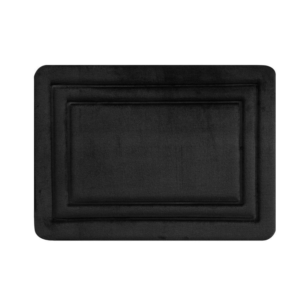 2 Piece Black Memory Foam Bath Rug Set, Available in Multiple Colors