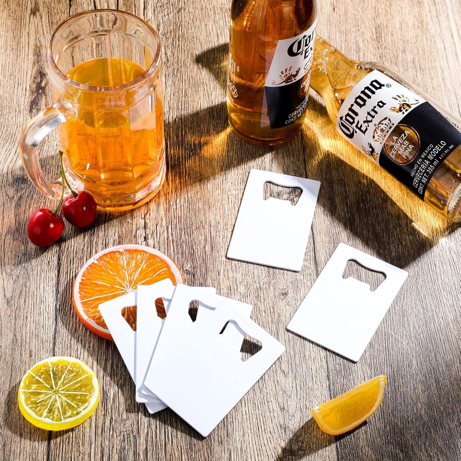 Didaey 6 Pcs Sublimation Bottle Opener Blanks Credit Card Bottle Metal Stainless Steel Wallet Beer Opener for Christmas Wedding Father'S Day Gifts Bar Kitchen Restaurant, White 2. 09 X 3. 35 Inch