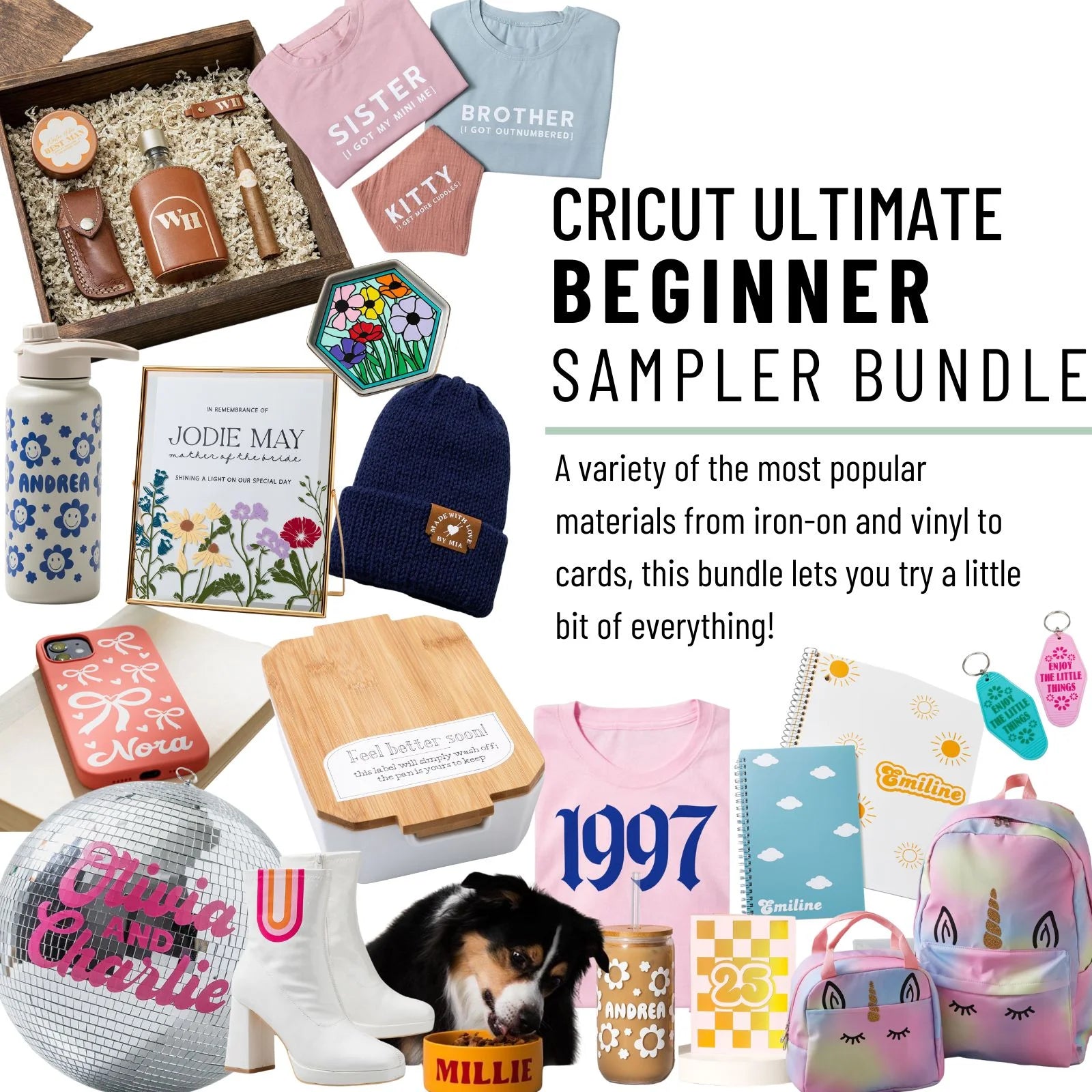 Cricut Ultimate All-In-One Vinyl Rolls, Materials and Accessories Bundle for Cricut Joy Die-Cut Machines
