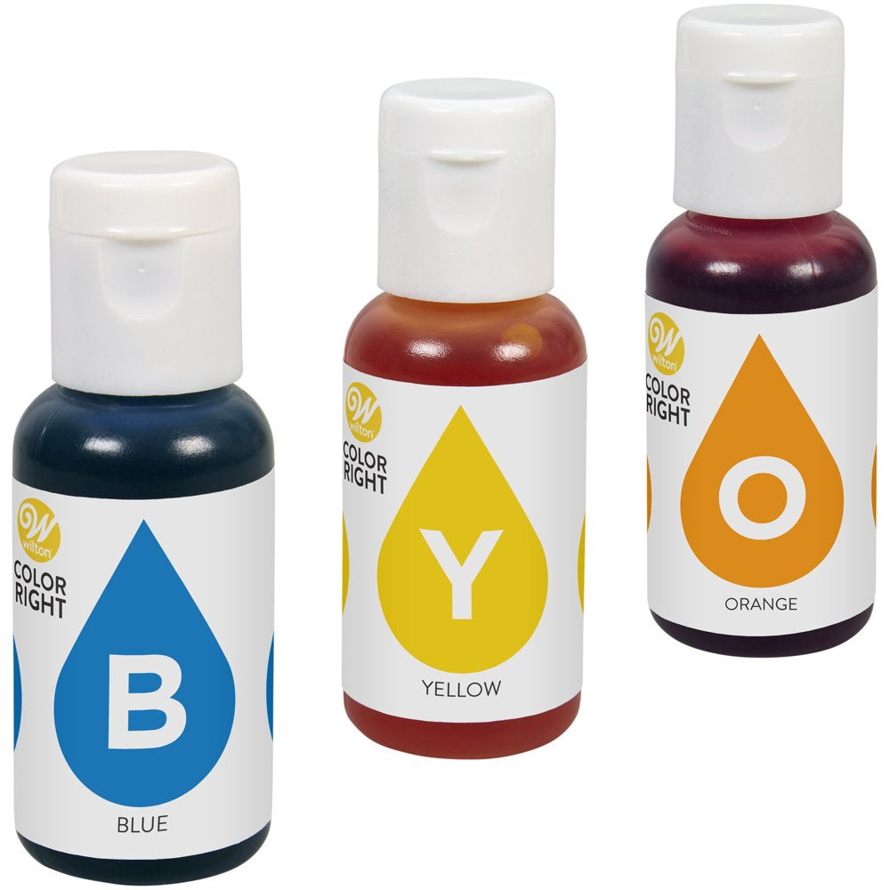 3-Piece Color Right Concentrated Food Coloring Set, 1.92 Oz. (Blue, Yellow, Orange)