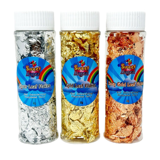 Flakes Bundle, Decoration Flakes for Edible Decoration Only 2 Grs Each Tube