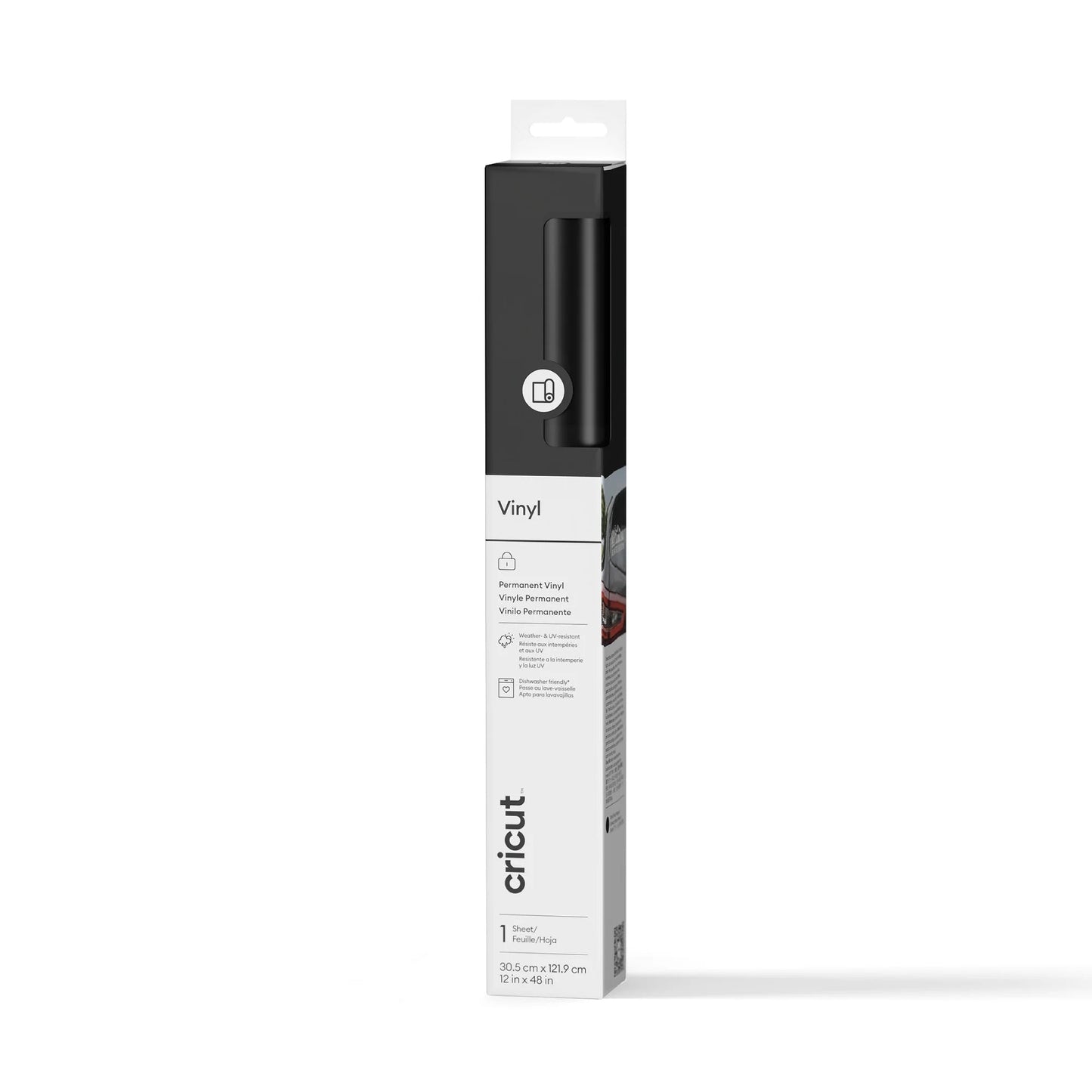 Cricut Vinyl Permanent (4 Ft), Black, 12 X48, Roll