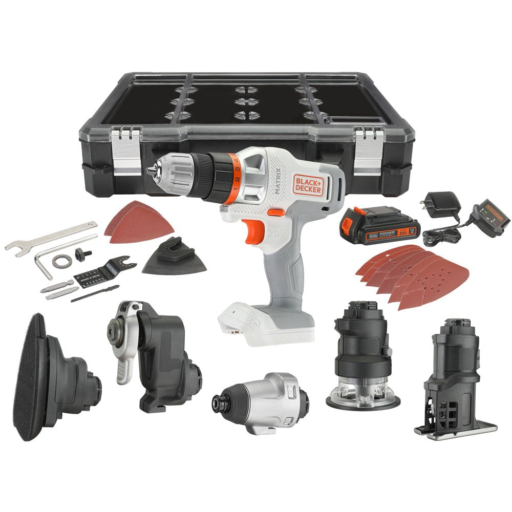 20V Max Matrix Cordless Combo Kit, 6-Tool, White and Orange, Model BDCDMT1206KITWC