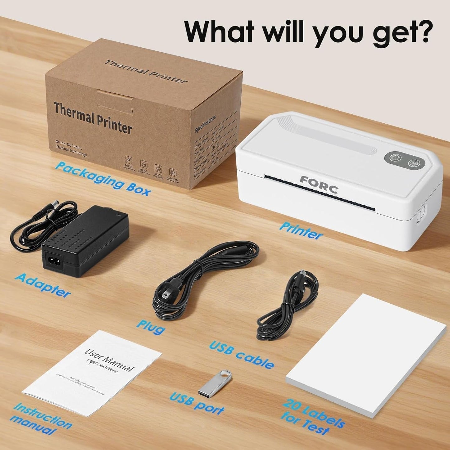 Shipping Label Printer,4X6 Thermal Label Printer for Small Business & Office Package,Compatible with Android, Ios, Windows and Mac, Widely Used for Amazon,Ups,Etsy,Usps