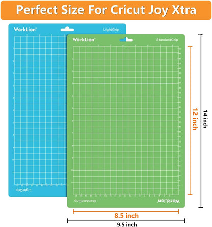 Worklion Cutting Mat for Cricut Joy Xtra: 8.5"X12", 6 Pack (4 Standardgrip & 2 Lightgrip) - Machine Accessories