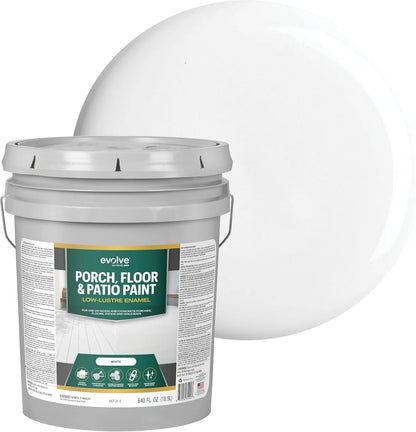 Porch & Floor Paint, Fast-Drying Wood and Concrete Paint, White, 5 Gallon