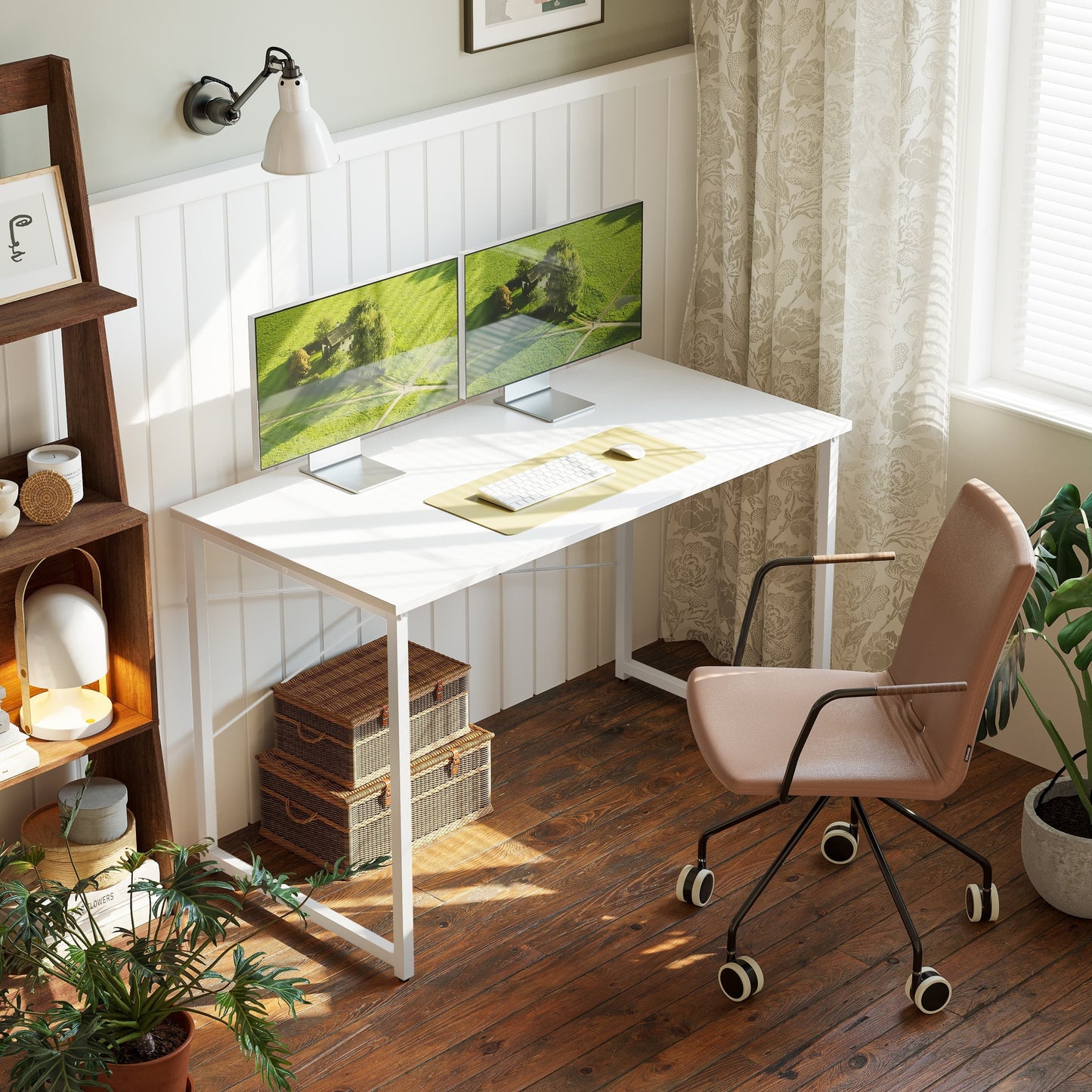 32 Inch Computer Desk, Small Home Office Desk for Small Spaces, Modern Simple Style for Home Office Study, Perfect for Students and Adults, White
