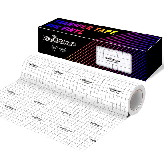 Transfer Tape for Vinyl - 12" X 50 FT W/Black Alignment Grid Transfer Tape for Adhesive Vinyl - Medium Tack for Craft Decals,Signs, Windows, Stickers