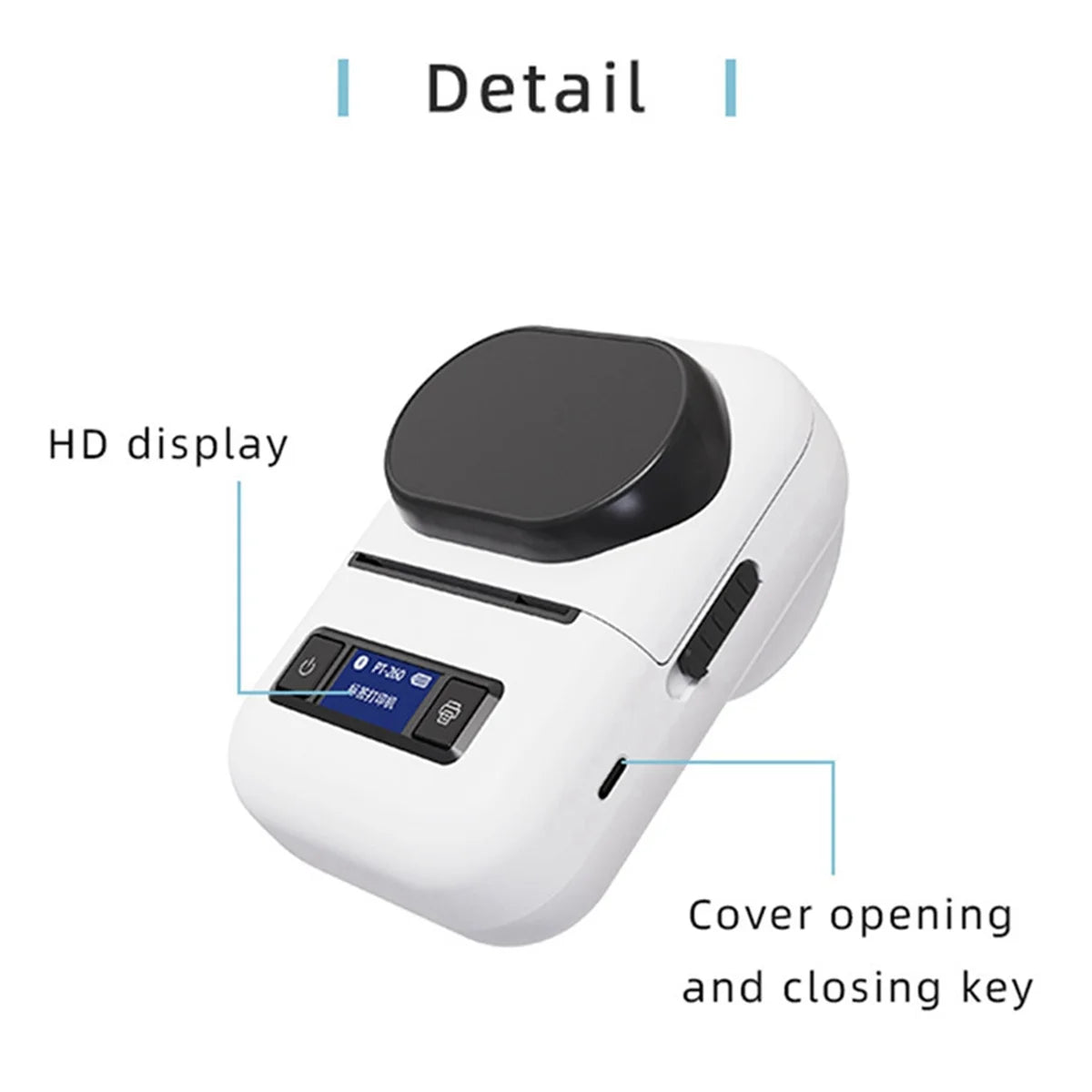 Mini Thermal Label Printer Barcode Printer Mobile Sticker Maker Wireless Bluetooth Label Price Bill Dual Printer Us-Plug