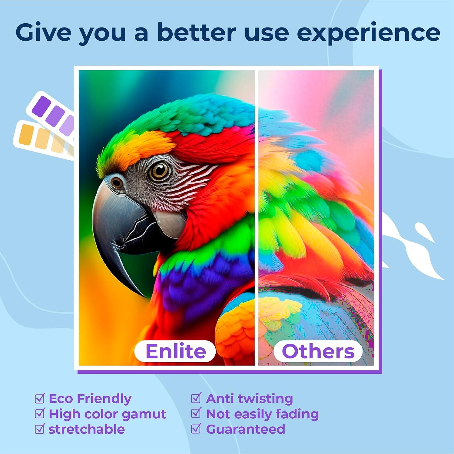 Enlite DTF Ink 250ML Combo Pack, Premium Pigment Ink for PET Film Heat Transfer Printing, Refill for DTF Printer with Printhead DX5 DX7 5113 XP600 I3200 4720 TX800, 2W+1B+1C+1M+1Y