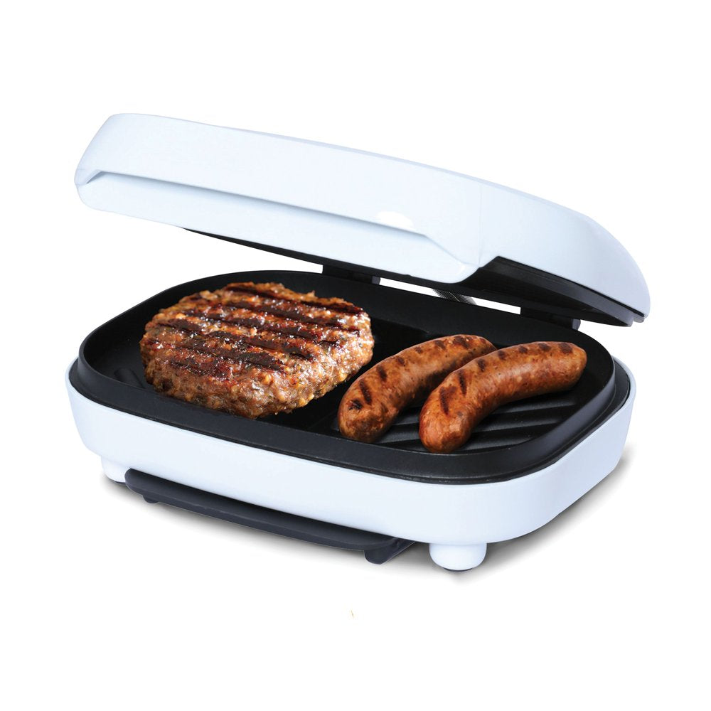 Brentwood TS-605 Non-Stick 750W Indoor Electric Contact Grill, White