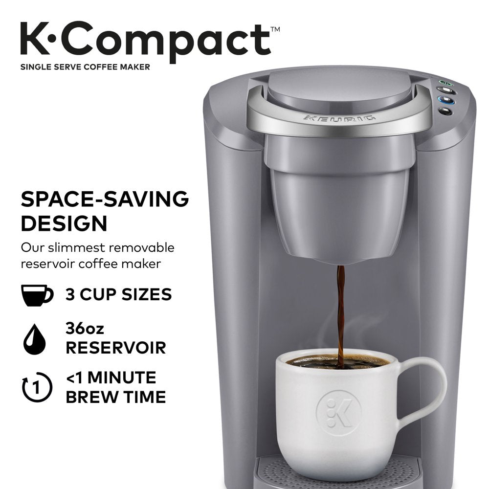 K-Compact Single-Serve K-Cup Pod Coffee Maker, Moonlight Grey