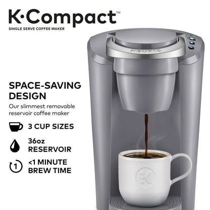 K-Compact Single-Serve K-Cup Pod Coffee Maker, Moonlight Grey