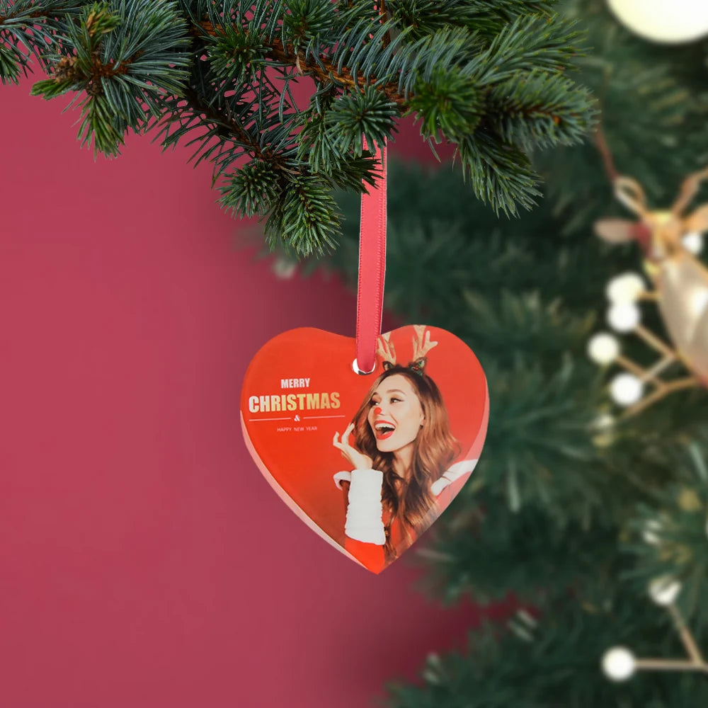 Sublimation Blanks Ornament Glass Frosted 3" Heart Shaped 48 PCS