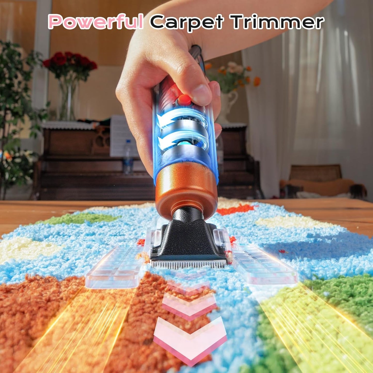 BESGEER Rug Tufting Gun with Carpet Trimmer Kit - Rug Tuft with Tufting Shears, 2 in 1 Cut & Loop Pile Carpet Gun and Carving Clippers, Tufting Machine Kit for Beginners(Baby Pink)