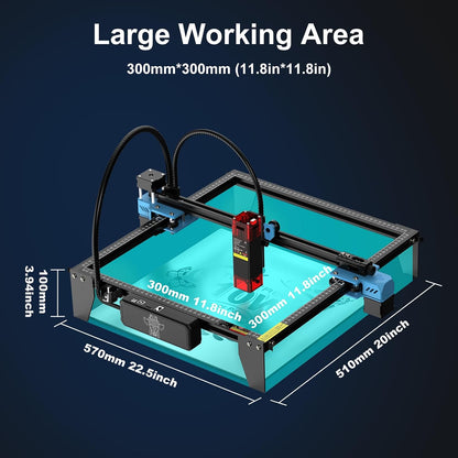 Twotrees TTS-10 Pro Laser Engraver,10000Mw High Precision Laser Engraving Machine,Laser Cutter,30000Mm/Min Speed,0.069Mm Laser Spot Engraver Machine for Diy,Wood,Metal,Acrylic,Glass,Stainless Steel