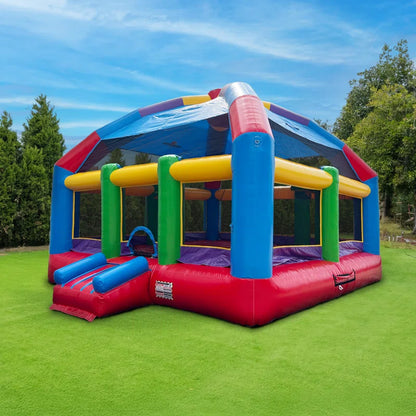 Xjump Grand Party Dome 20' X 20' Commercial Grade Bounce House , Moonwalk Bouncer Jumper for Kids and Adults, Indoor Outdoor, Pvc Vinyl, Birthday Party Rental, Basketball Hoop (Blower Included)