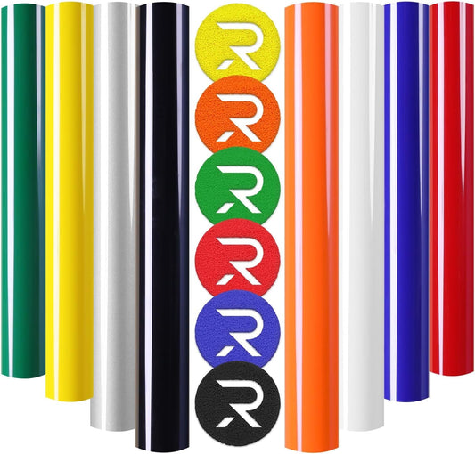 HTVRONT Puff Vinyl Heat Transfer-8 Pcs 3D Puff Vinyl in 8 Assorted Colors, 3D Puff Heat Transfer Vinyl for T-Shirts, 12X10 Puff HTV Compatible with Cricut Cutting Machine or Heat Press Machine