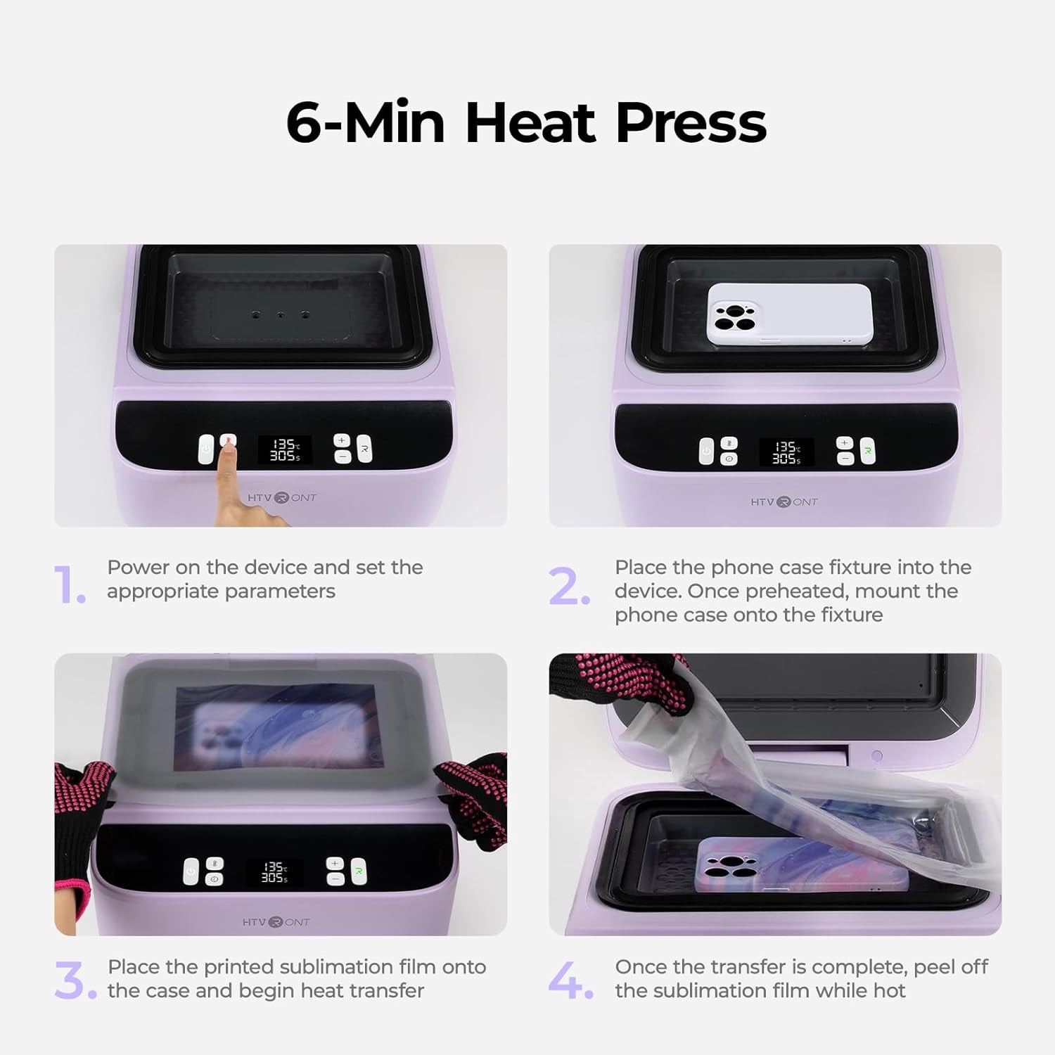 Phone Case Heat Press Machine - Phone Case Auto Heat Press with 3D Vacuum Heat, Precise Temperature Sublimation Phone Case Press Machine for Badges, Coaster (Compatible with Iphone & Android)