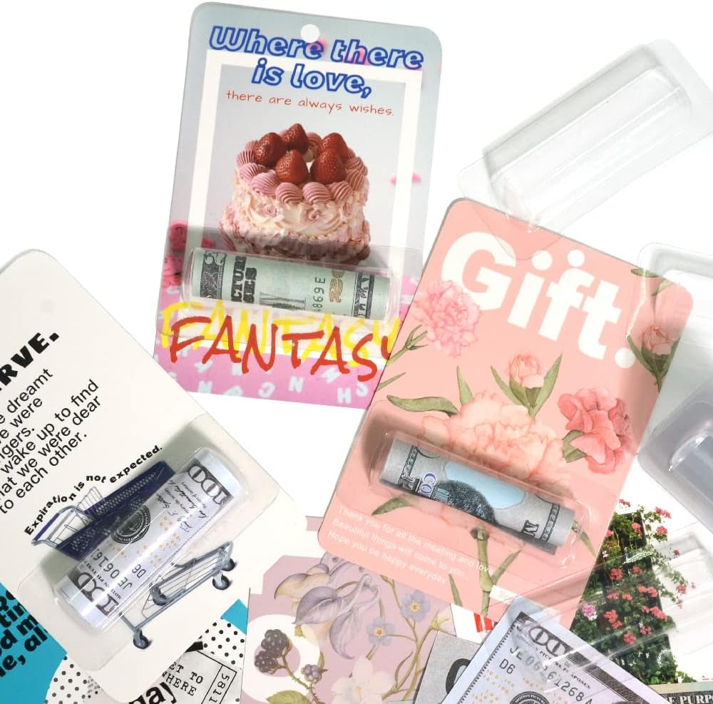 UPTTHOW Clear Plastic Dome Lip Balm Money Holder Craft Waterproof Rectangle Chapstick Money Cash Pounches Gift with Adhesive Back Card Making-20Packs