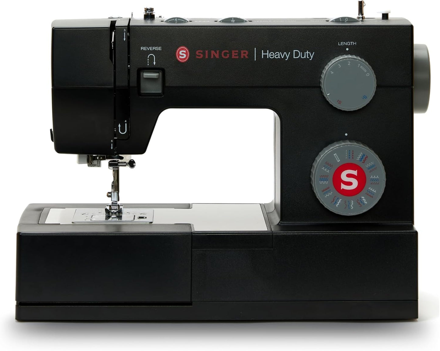 SINGER Heavy Duty 4432 High Speed Black Sewing Machine with Accessory Kit | Strong Motor with Enhanced Piercing Power, 110 Stitch Applications, Full Metal Frame, 1-Step Buttonhole & LED Light