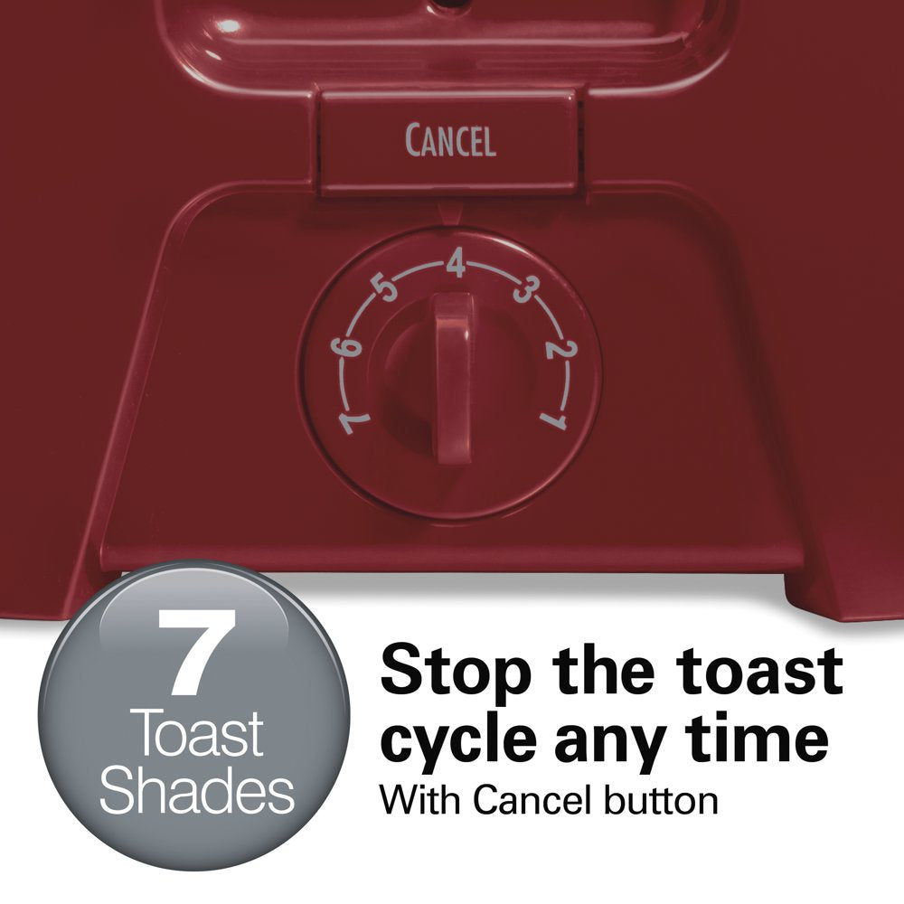 2 Slice Toaster, Extra-Wide Slots, Shade Selector, Toast Boost, Auto Shutoff, Red, 22623