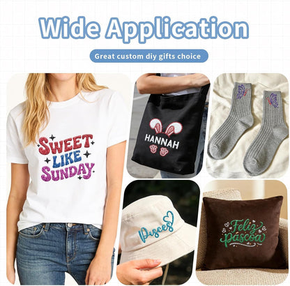 3D Puff Heat Transfer Vinyl, 9 Sheets 12" X 10" Glitter Foaming Puff HTV Vinyl, Puffy Iron on Vinyl for T-Shirts Clothes Compatible with Cricut Air or Maker