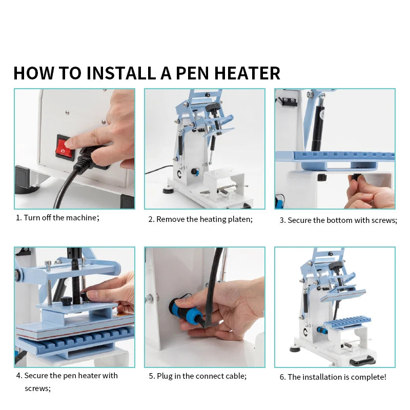 Pen Heat Press Attachment for Making Pens Sublimation,Pen Heater Replacement Heating Element for Blue Combo Heat Press Machine