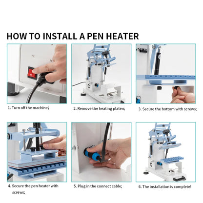 Pen Heat Press Attachment for Making Pens Sublimation,Pen Heater Replacement Heating Element for Blue Combo Heat Press Machine