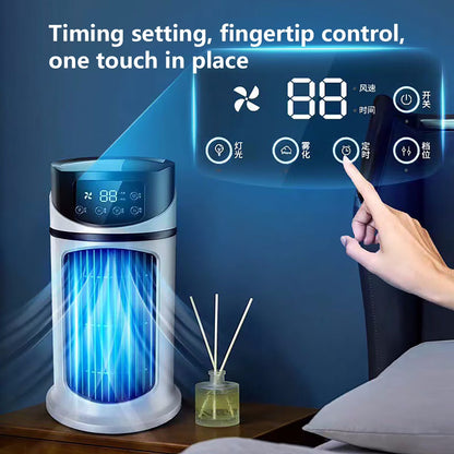 Small Portable Air Conditioners AC Unit for Bedroom No Windows Needs,5 Speed,3 Seconds Fast Cooling with Ice Lattice,Water Air Conditioner