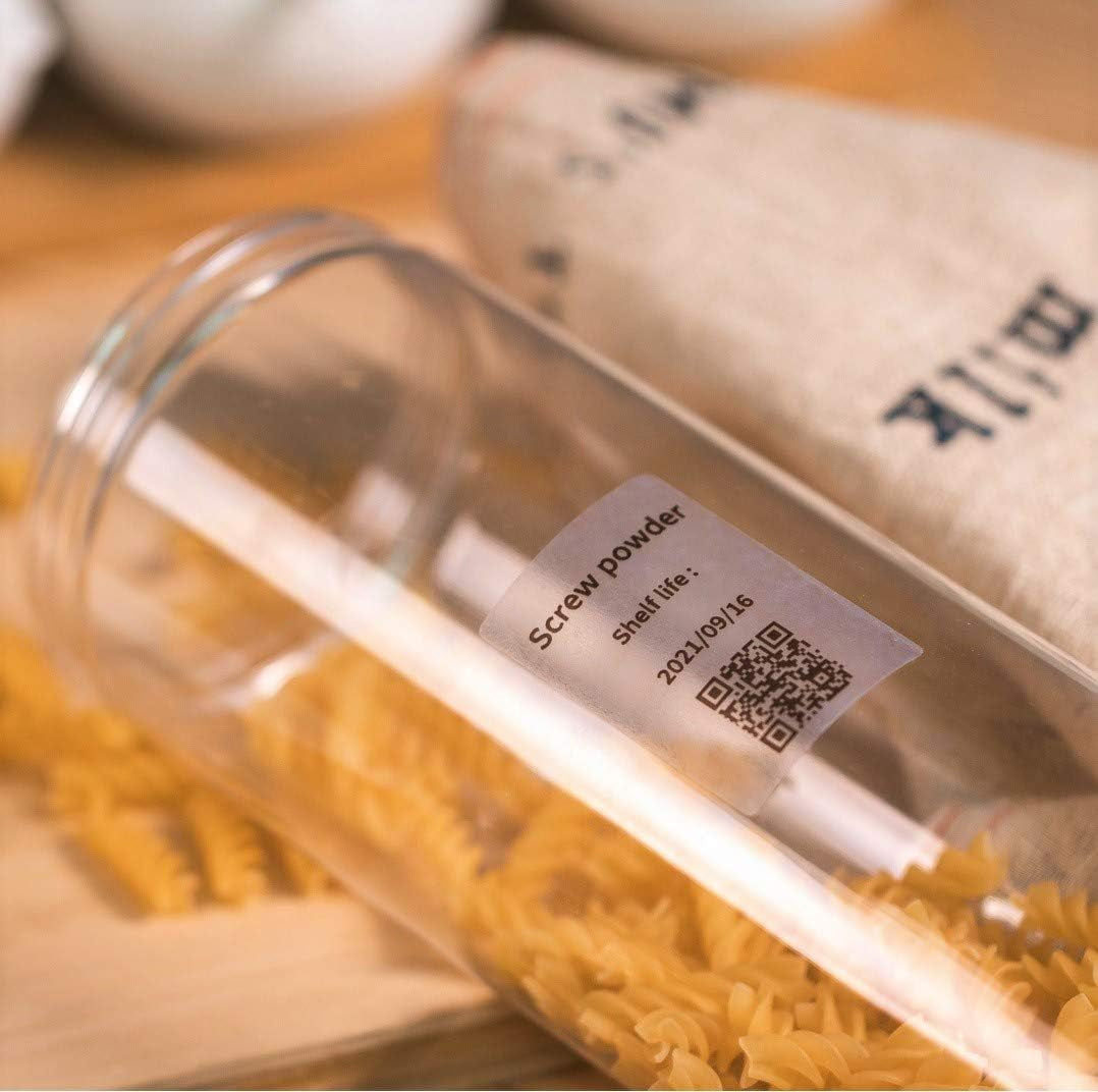 Phomemo Transparent Thermal Labels-3 Roll 390 Labels for M110/M100/M220/M221/M108 Label Printer,1.57"X 2.36" (40Mm X 60Mm), 130 Labels/Roll, for Barcode/Address/Mailing/Logo/Business/Home Tag