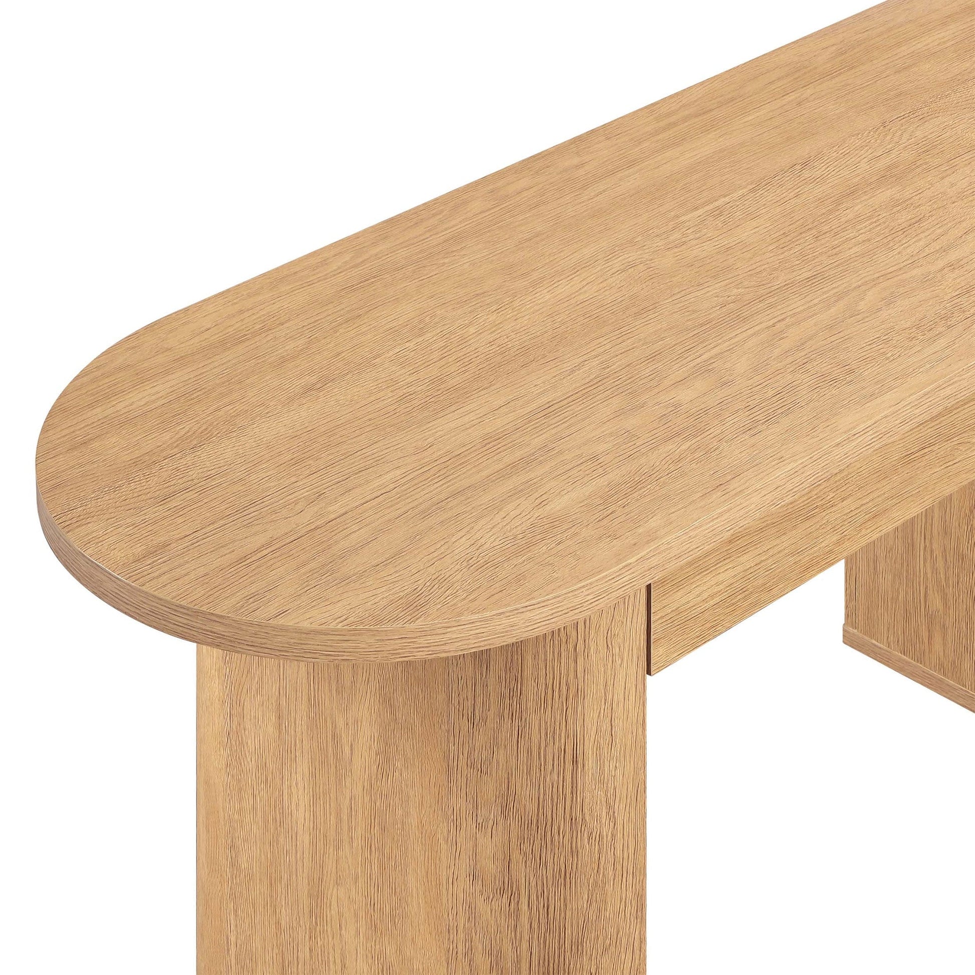 Juliet Oval Writing Desk, Light Honey Finish