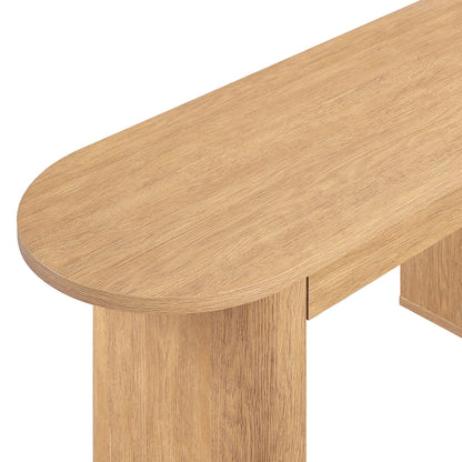 Juliet Oval Writing Desk, Light Honey Finish