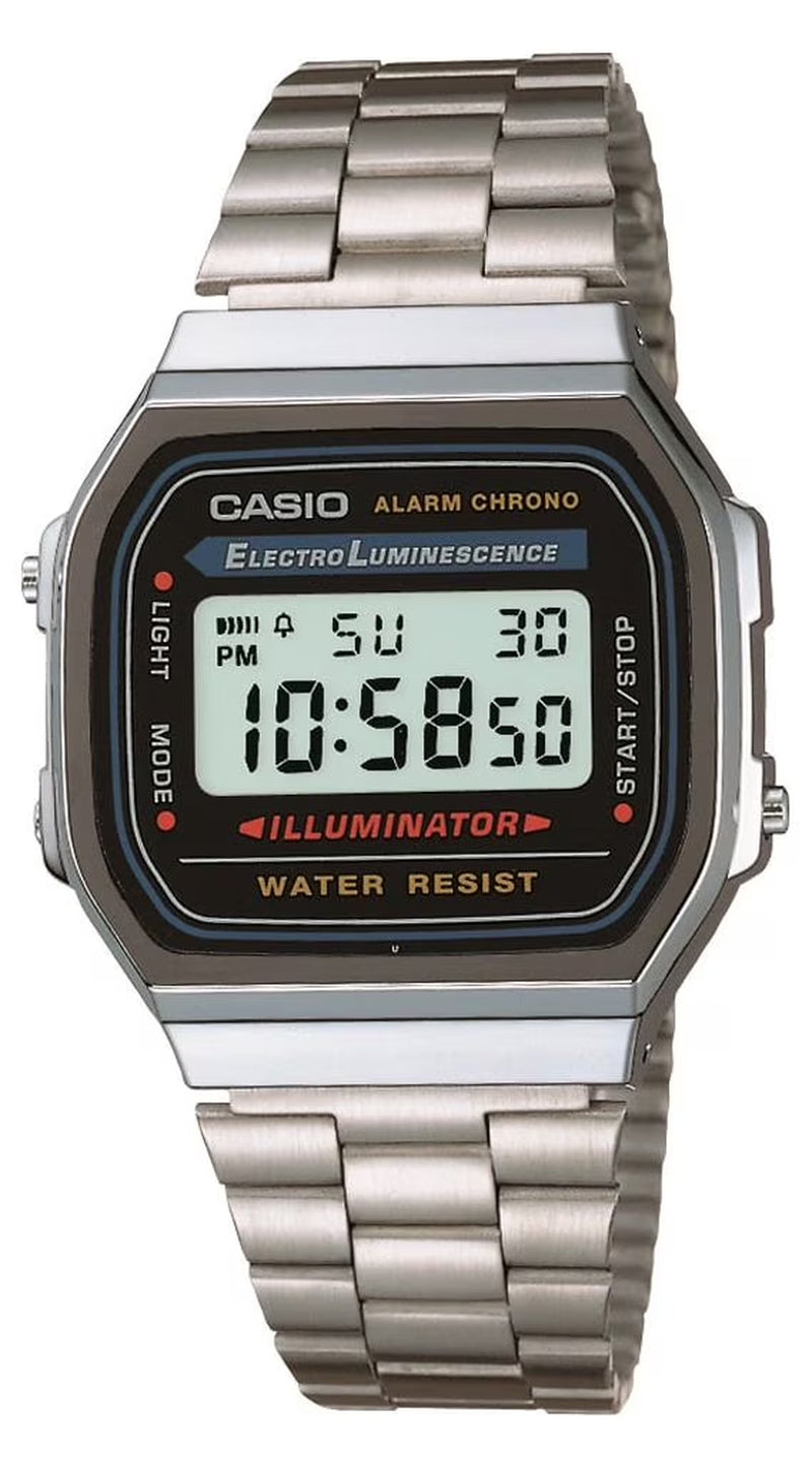 Men'S Stainless Steel Band Wristwatch, Silver & Black