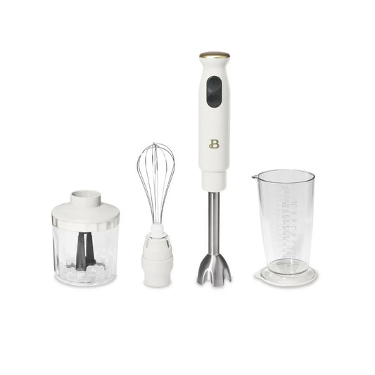 2-Speed Immersion Blender with Chopper & Measuring Cup, White Icing by Drew Barrymore