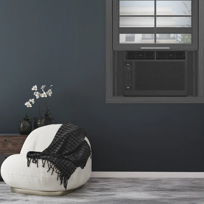 6,000 BTU Window Air Conditioner, 250 Sq. Ft., LED Display, Included Remote, Black, W6W32-B