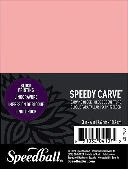 Speedy-Carve Premium Printmaking Blocks - 4" X 6" Pink Carving Material (6-Pack)