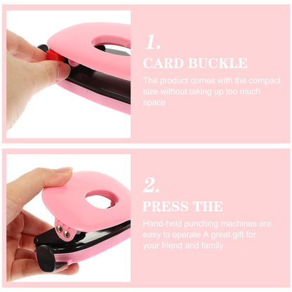 3 Count Double Hole Punch Puncher Manual Loose Leaf A4 Binder Metal Pink Book Binding Machines Office