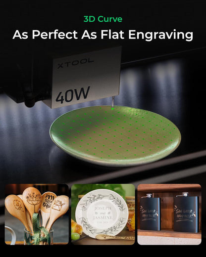 S1 40W Laser Cutter and Laser Engraver for Tumblers, 23.93" X 15.16" Bed Size, 600Mm/S Speed, Laser Engraving Machine, Laser Engraver for Wood and Metal, Acrylic, Big Project - Rotary Bundle