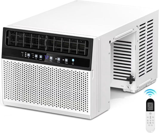 10,000 BTU U-Shaped Window Air Conditioner Unit Cools up to 450 Sq.Ft.With 6 Modes 24H Timer,Ultra Quiet Window AC Units with Full Window View,Energy Saving,Easy to Install,Black