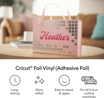 Cricut® Foil Vinyl - Gold - 12 in X 10 Ft - DIY Personalized Decals, Labels, & More - Metallic Finish - Long Lasting - Optimized Cutting Machines