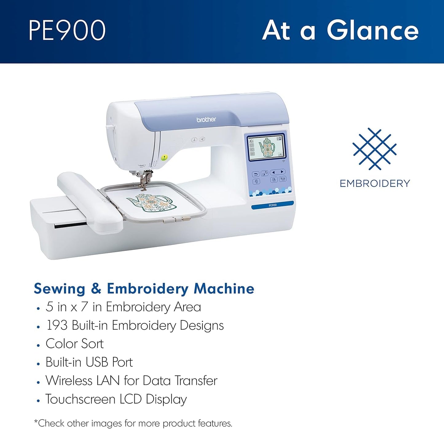 Brother PE900 Embroidery Machine with WLAN