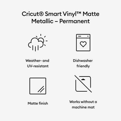 Cricut Venture Smart Vinyl Matte Metallic Permanent (25 in X 5 Ft), 25" X 60"