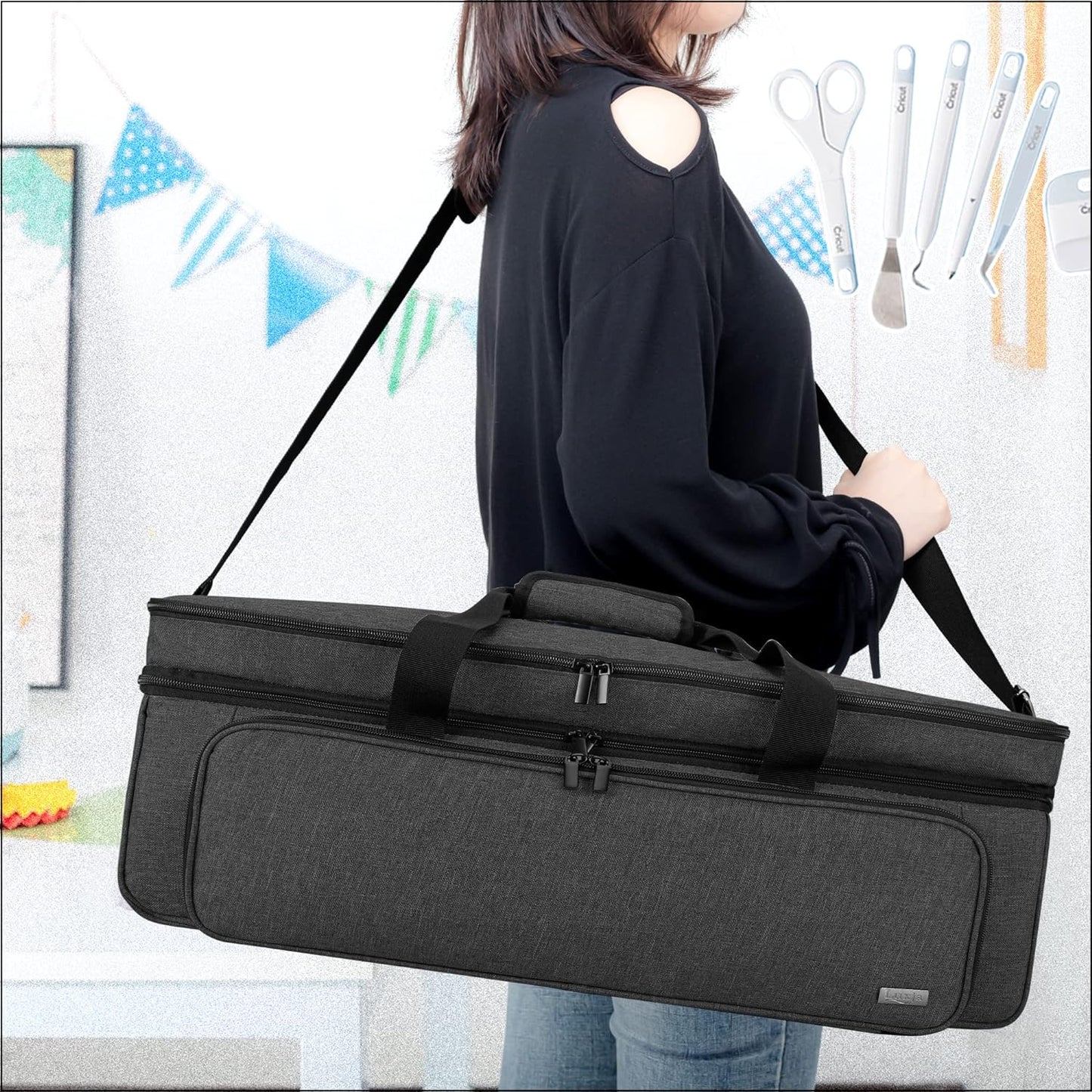 Carrying Case Compatible with Cricut Die-Cut Machine, Storage Bag Compatible with Cricut Explore Air (Air2) and Maker