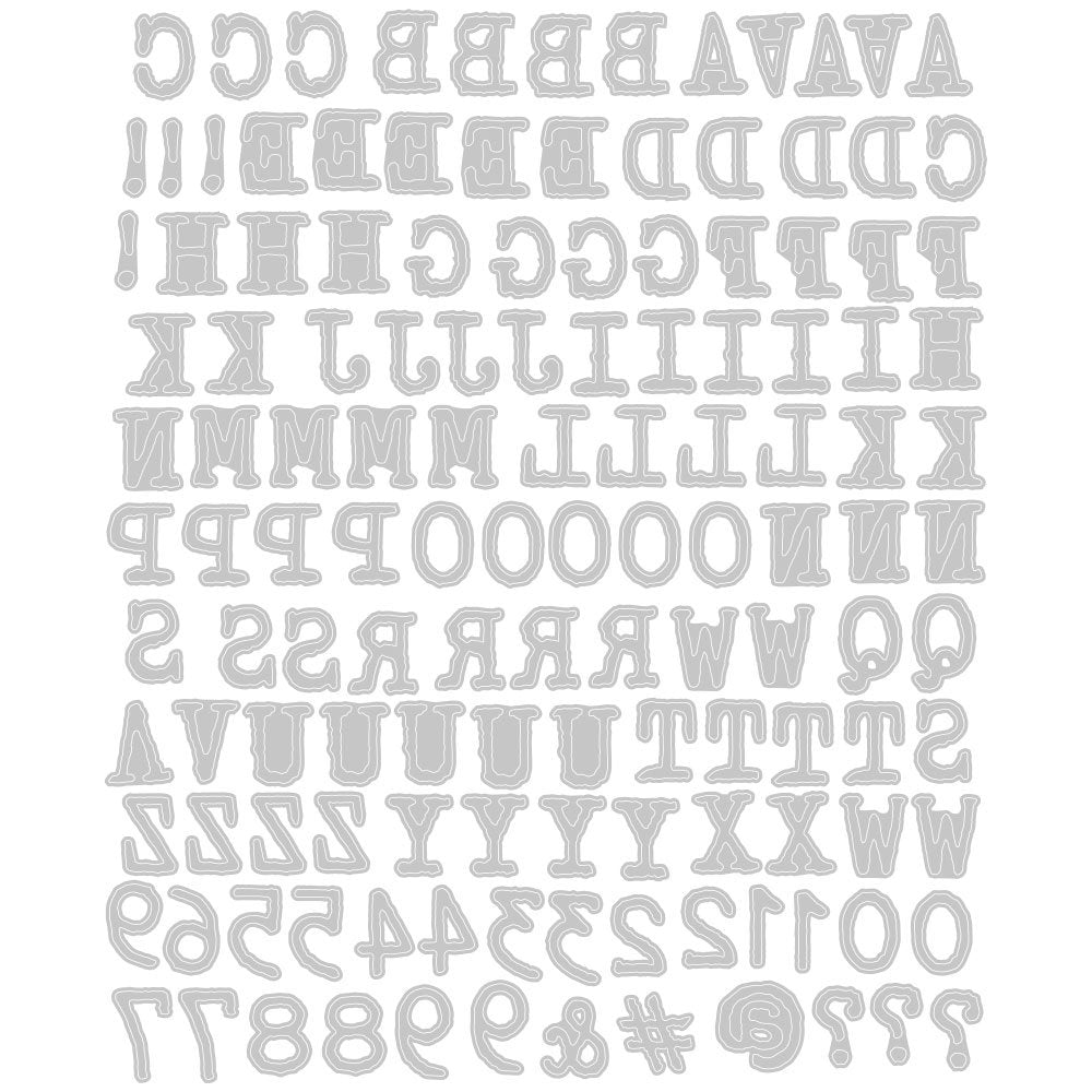 Thinlits Die Set 133 Pack, Alphanumeric Tiny Type Upper by Tim Holtz